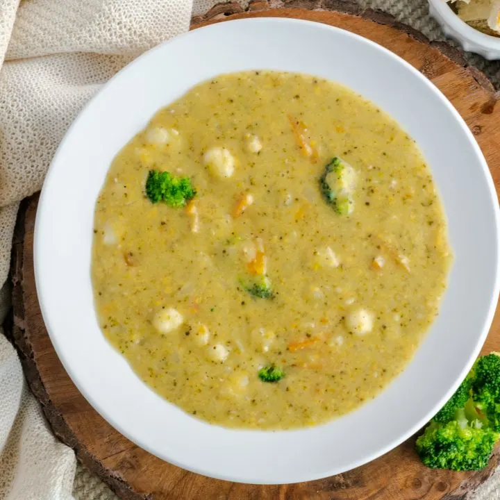 Broccoli Cheddar and Gnocchi Soup