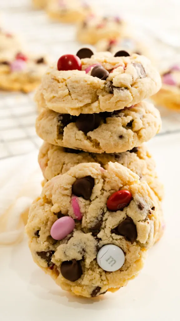 stacked valentine's day cookies